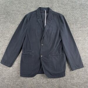 GAP Blazer Men Extra Large Blue Cotton Canvas Striped Casual Preppy Sport Coat